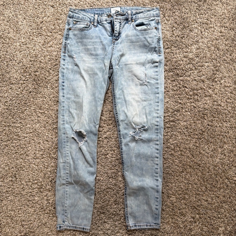 Celebrity Pink Light Wash Ripped Skinny Jeans